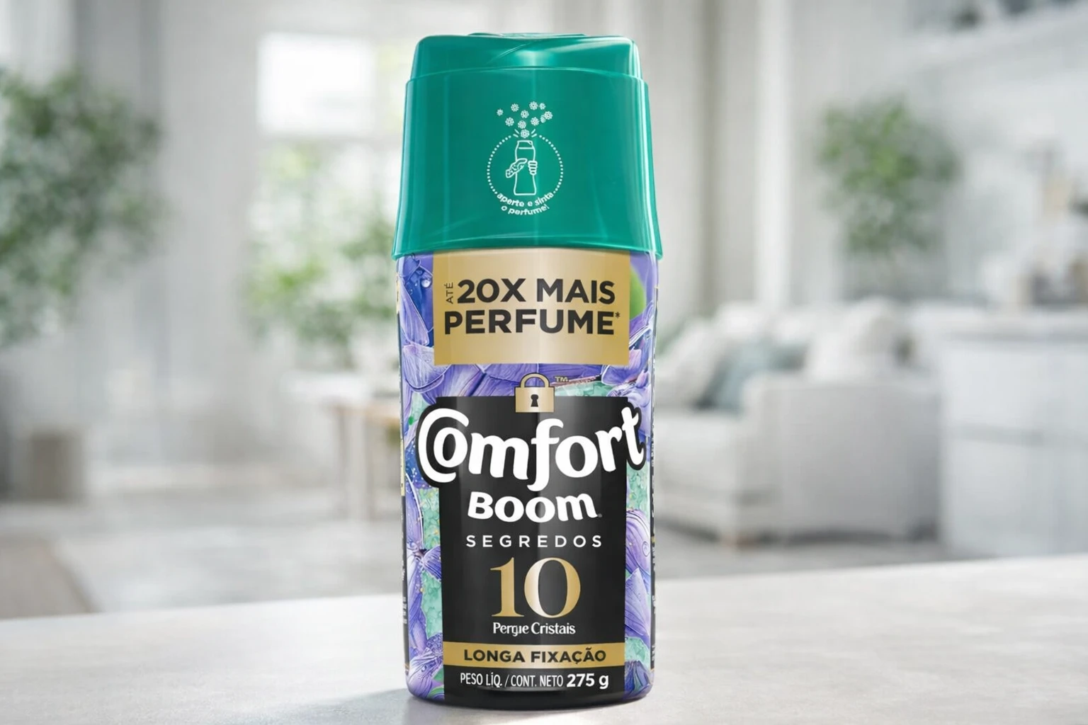 Odorizante de Roupas Comfort Boom 10 Segredos 275g: escolha prática para perfumar tecidos