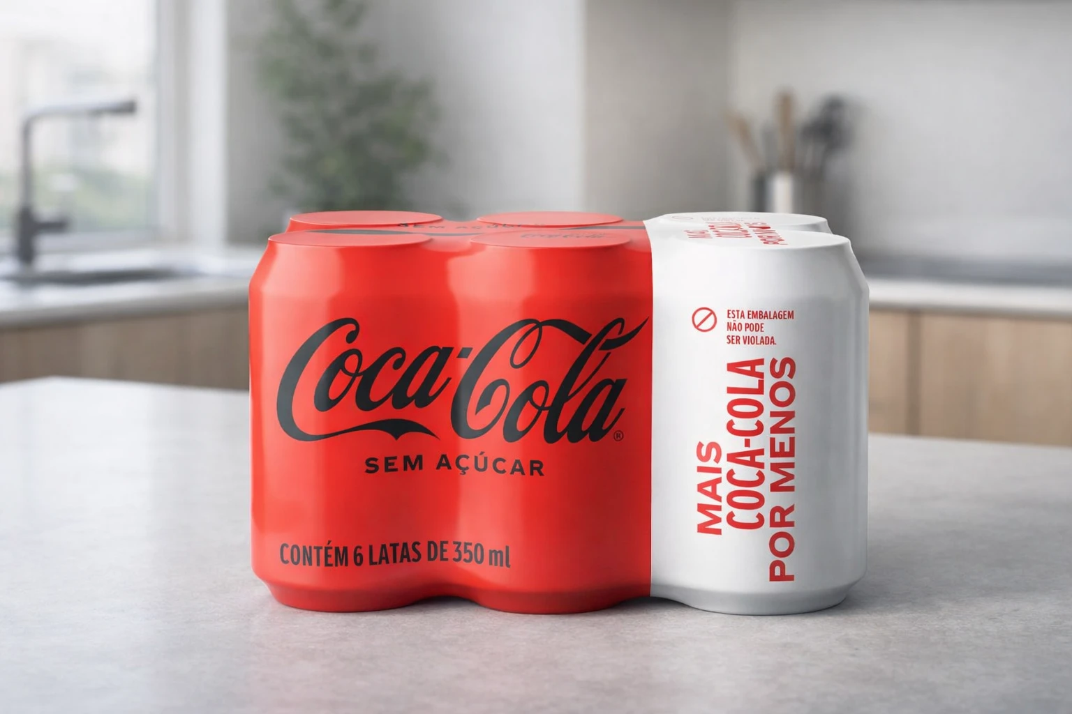 Pack de Coca-Cola sem Açúcar 350 ml: opção prática para quem evita açúcar