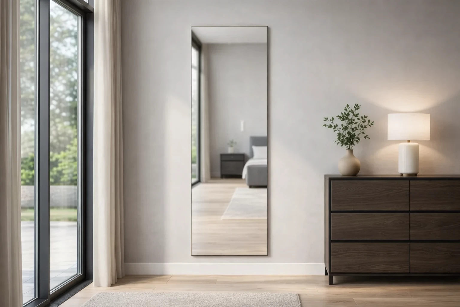 Espelho Florença 90x40cm: corpo inteiro com design moderno para sua decoração