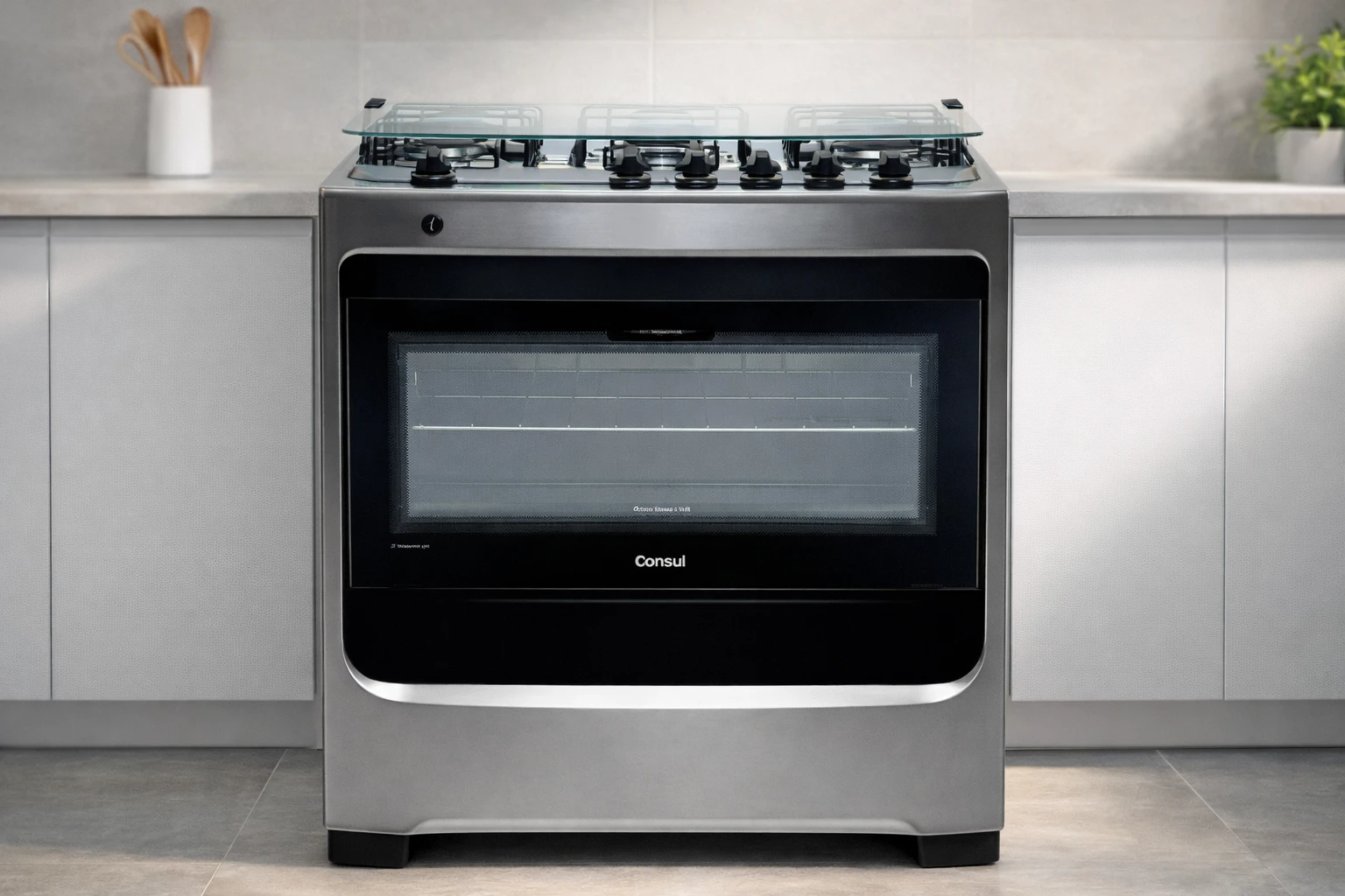 Fogão Consul 5 bocas inox com acendimento automático e forno de 96 litros: para quem busca eficiência e facilidade na cozinha