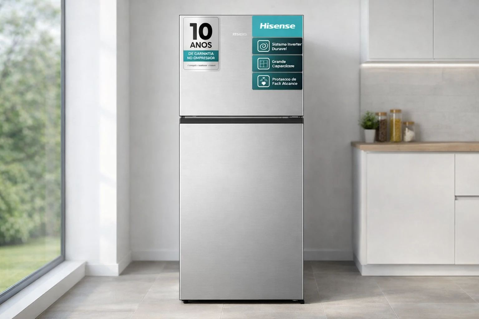 Geladeira Hisense 381L Inverter Frost Free: economia e praticidade para famílias médias
