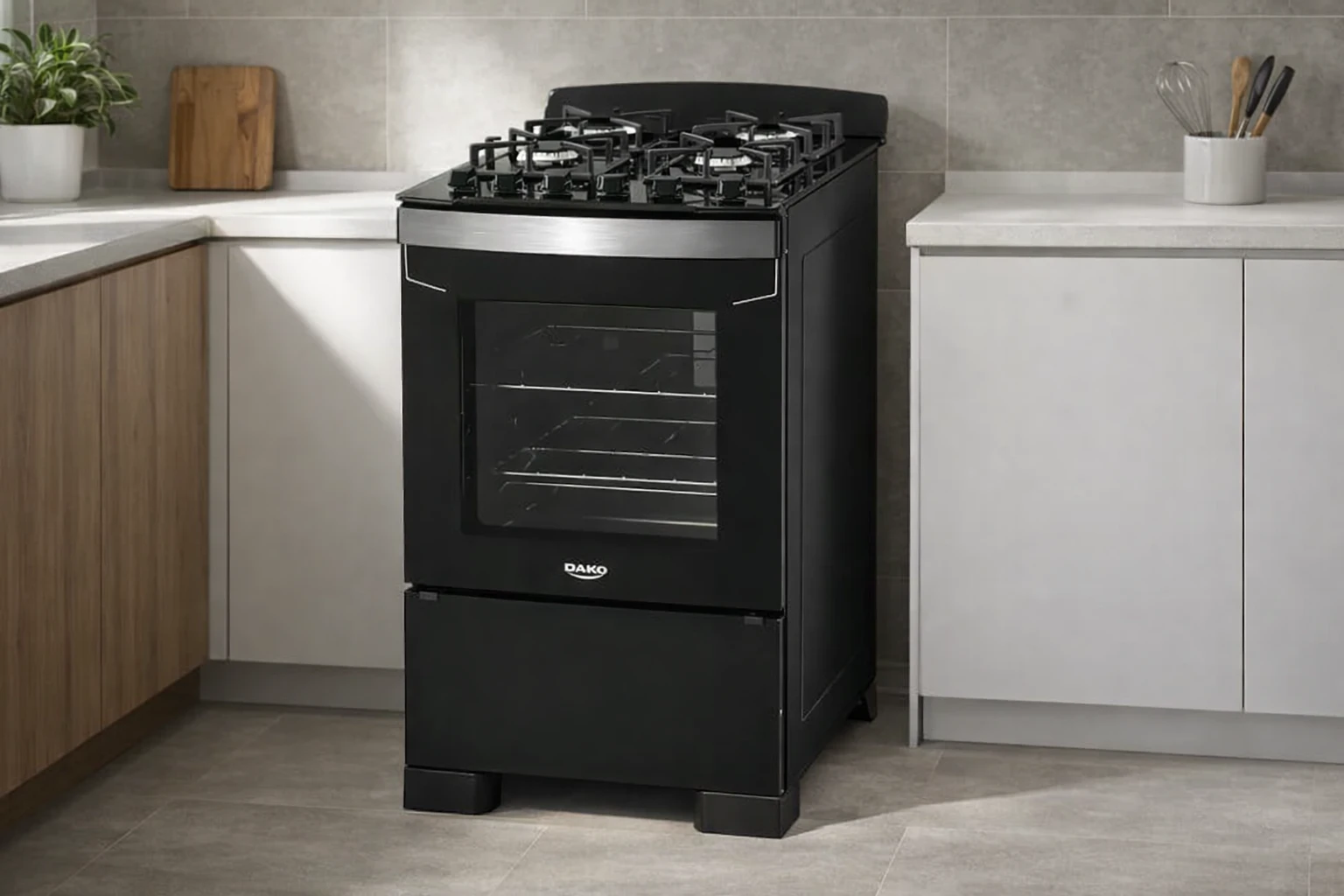 Fogão 4 Bocas Preto com Mesa de Vidro: Design e Funcionalidade no Modelo Dako Diplomata