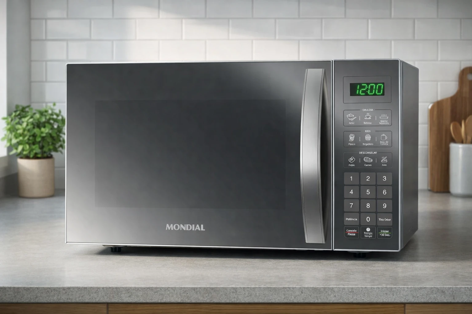 Micro-ondas Mondial MO-02-34-E: Potência de 1400W para Cozinhas Residenciais