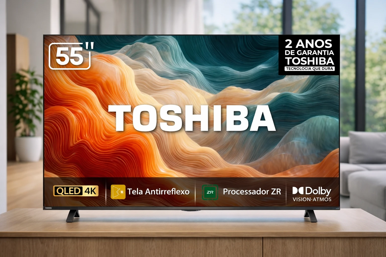 Toshiba Smart TV MiniLED QLED 4K 55" Polegadas 55M450SS