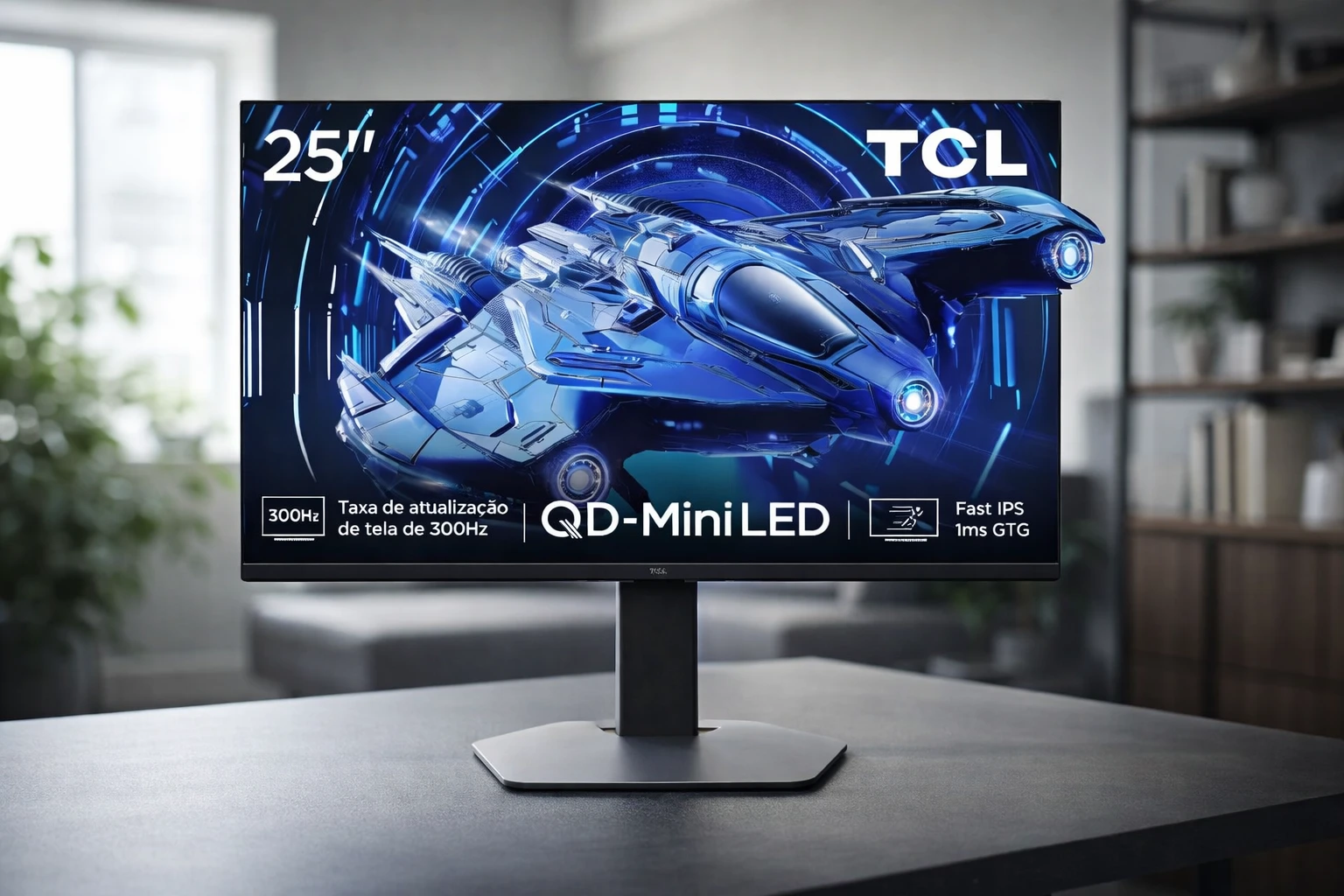 Monitor Gamer Tcl 25 Polegadas Qd-Mini Led Full Hd G64 300hz 1ms