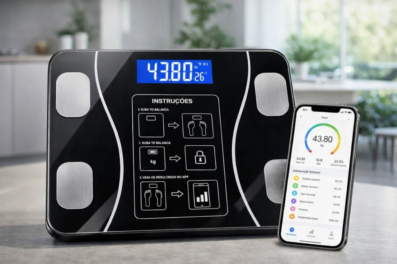 Balança Corporal Inteligente Digital Bluetooth até 180kg