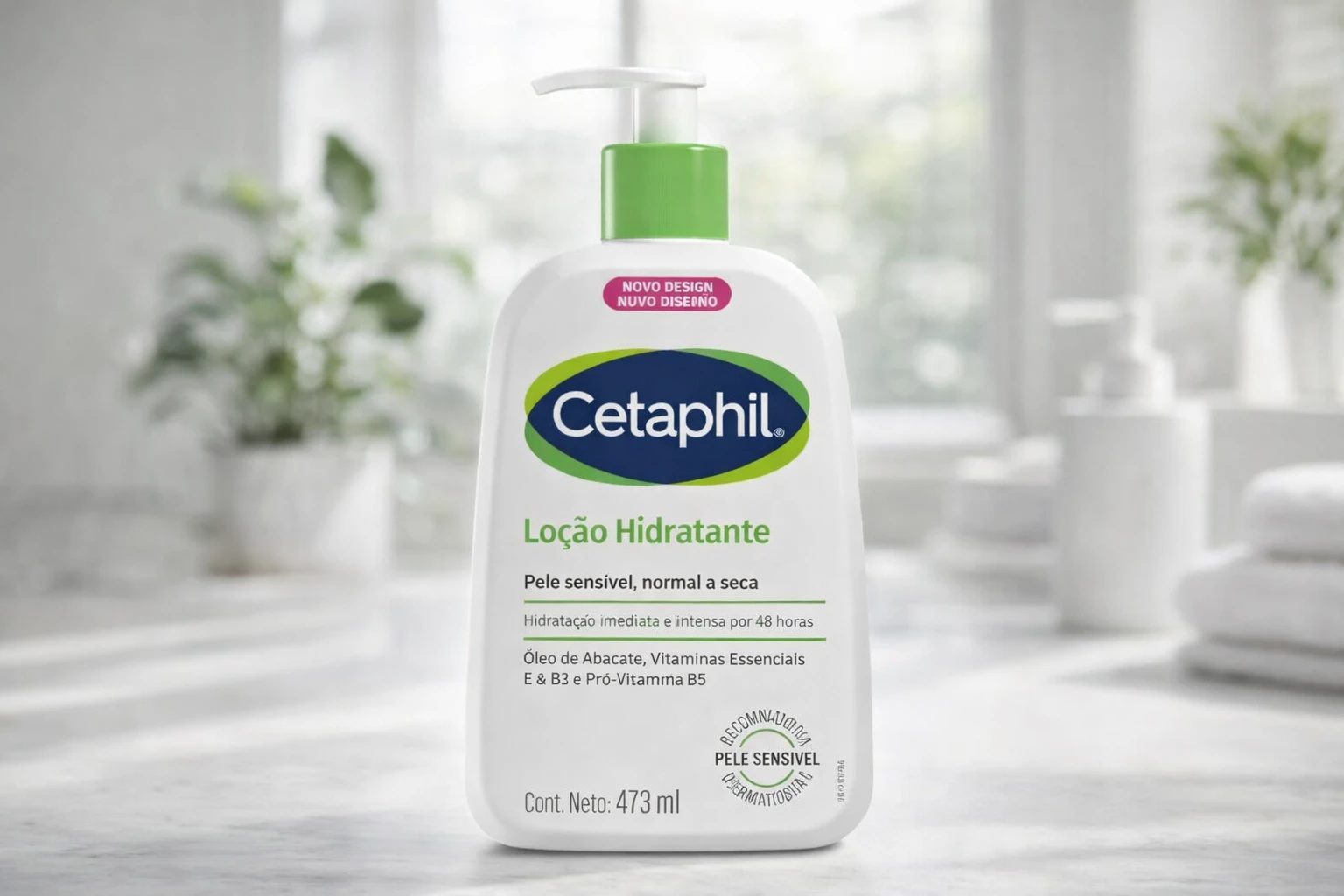 Cetaphil Loção Hidratante 48h para Pele Sensível Normal a Seca 473ml