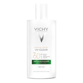 Protetor Solar Facial Sem Cor Antioleosidade Toque Seco FPS 60 Com Niacinamida Ácido Salicílico Capital Soleil UV-Clear Vichy 40g