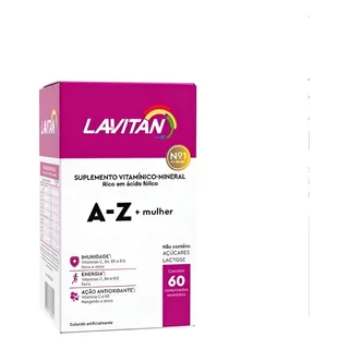 Suplemento Alimentar Lavitan Az Mulher 60 Comprimidos Sem Sabor
