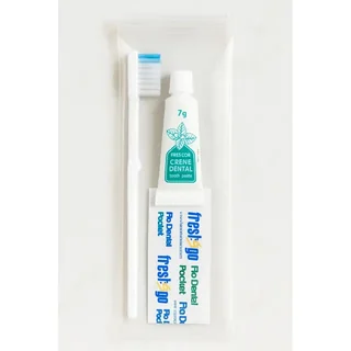 10 Kit Higiene Bucal Viagem Escova Pasta Fio Dental Prático Branco