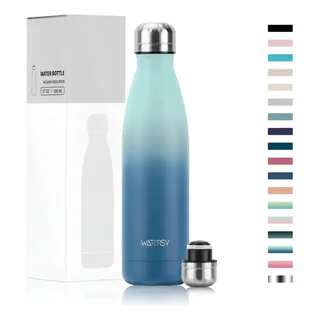 Garrafa Térmica Watersy 500ml Aço Inox Camping Azul Claro/azul