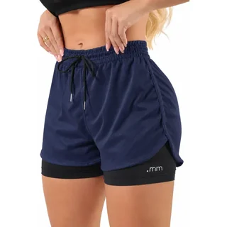Short Duplo Feminino Bermuda 2 Em 1 Compressão Academia