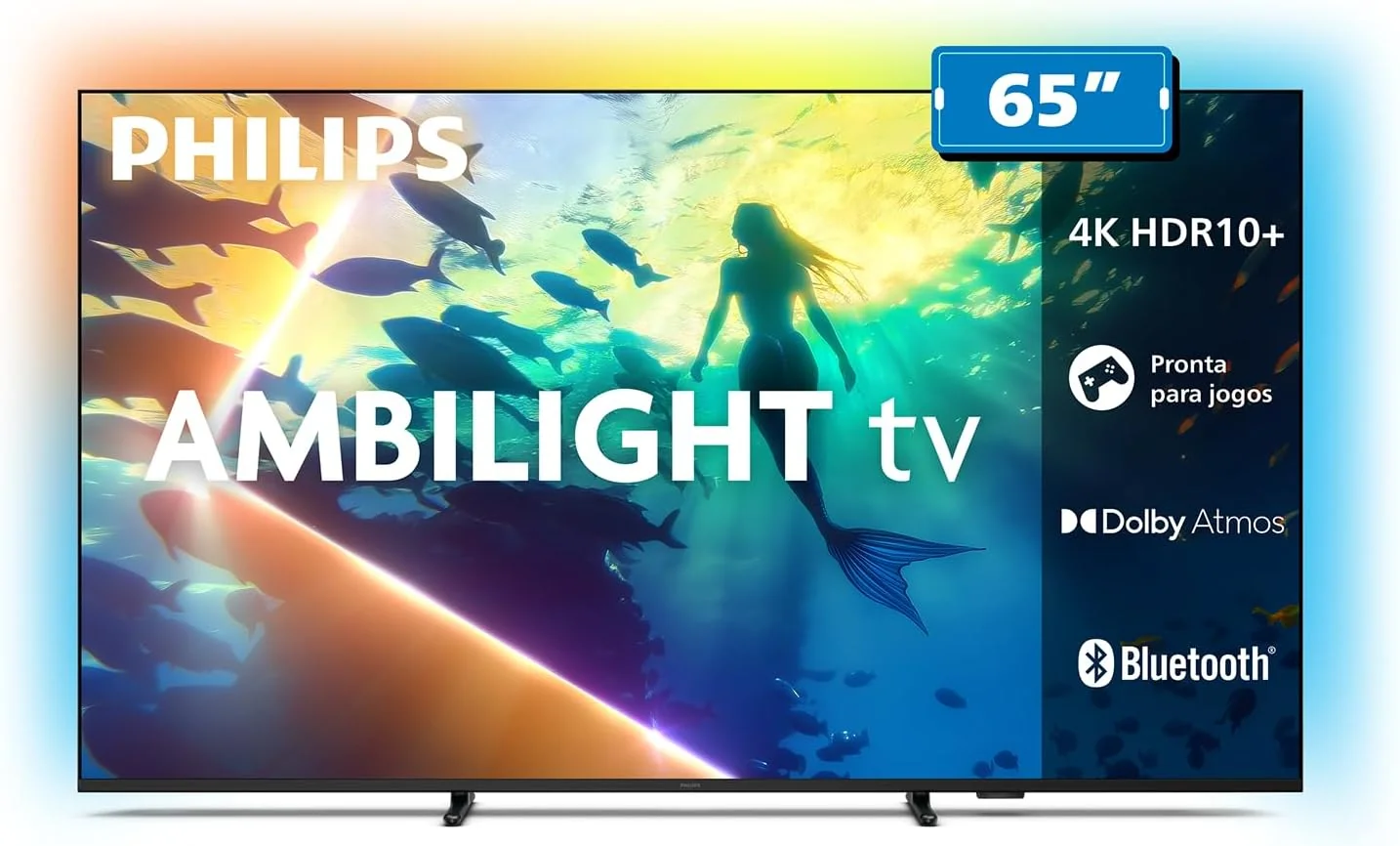 PHILIPS, Smart TV Ambilight 65" 4K, Titan OS, 65PUG8100/78