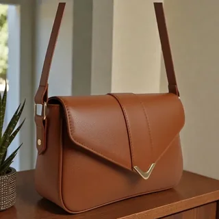 Bolsa Feminina Baguete De Ombro Com Detalhes Em Dourado