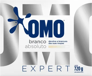 Lava-Roupas em Pó Omo Expert, Roupas Brancas, 720g