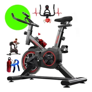 Bicicleta Ergométrica Spinning Profissional Fitness Academia Sport 120 Kgs Preto Premium Bike academia para Cardio e Musculação com base + brinde SQUEEZEBAR