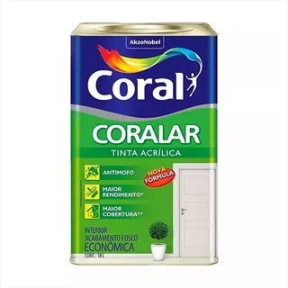 Latex acrílica tinta coral anti mofo branco 18l coralar