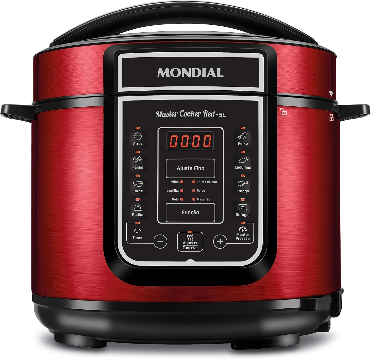 Panela de Pressão Elétrica Digital 5L, Mondial, 900W PE-39 Vermelho 220V