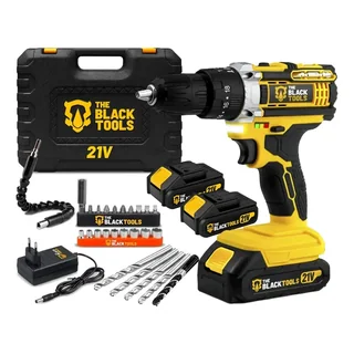 Parafusadeira Furadeira De Impacto The Black Tools Profissional TB-21PX 2 Baterias C/Maleta 60Hz