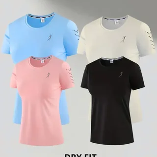 Kit 4 Camisetas Dry Fit Feminina Academia Tecido Levinho