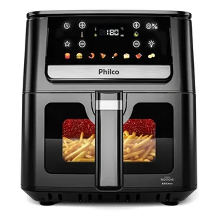 Air Fryer Philco 6,5L Visor Glass e Redstone 1700W PAF65A 220V