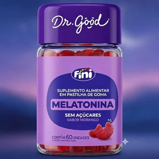 Melatonina Dr Good Fini Gomas Do Sono Morango 60 Gomas Morango