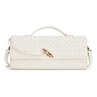 Romantic Crown Bolsa De Mão Feminina De Alta Qualidade Feita Branco Liso Níquel