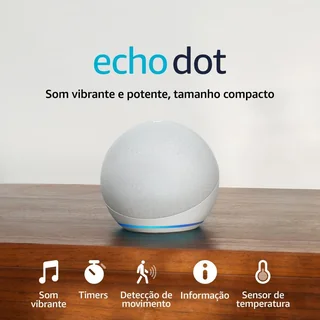 Echo Dot (Geração mais recente) | Smart speaker com Alexa, som vibrante e potente, Wi-Fi e Bluetooth | Cor Branca, com Acesso Antecipado à Alexa+