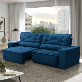 Sofá 3 Lugares com Molas 1,80m Livia Suede Adonai Estofados