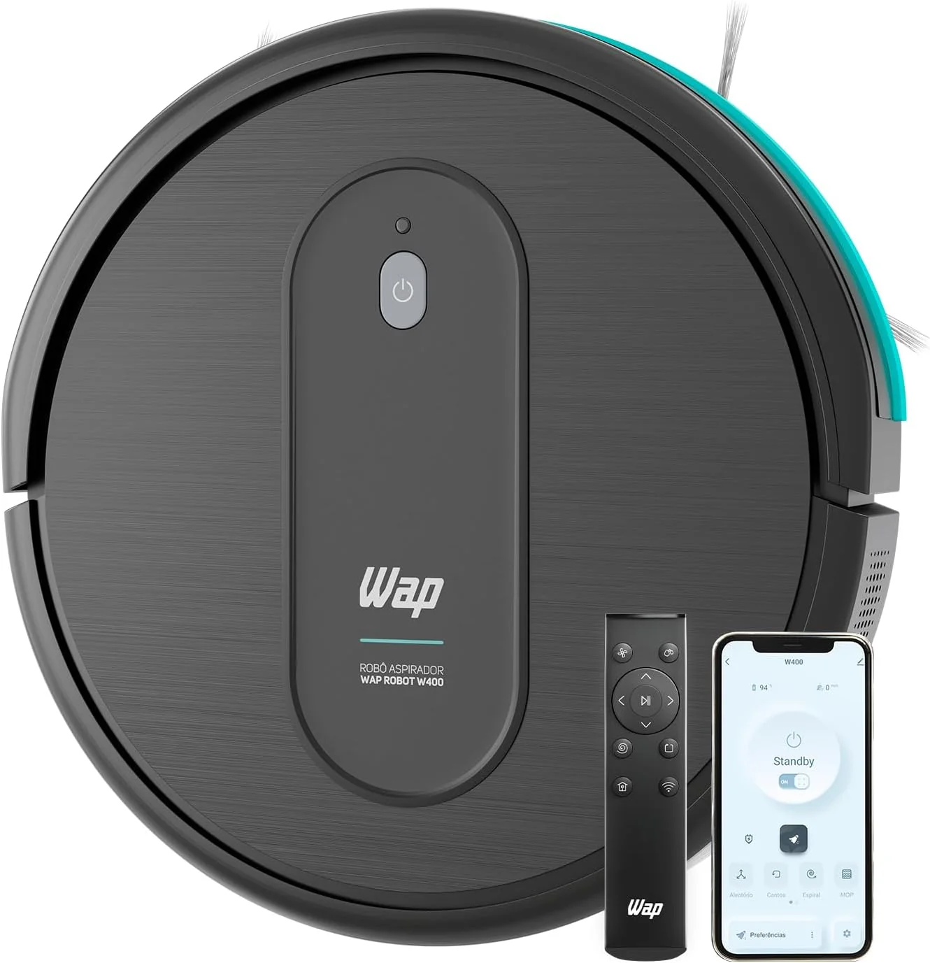 WAP Aspirador de Pó Robô ROBOT W400 3 em 1, Automático, 300ml