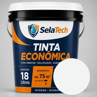 Tinta Acrílica Econômica 18l Fosca Selatech Interno Externo