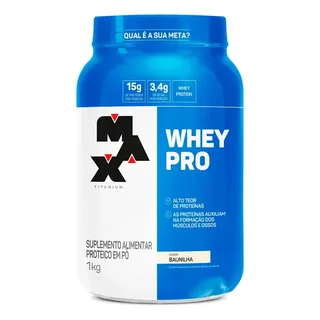 Proteína Max Titanium Whey Pro Concetrado em pó sabor Baunilha x 1kg