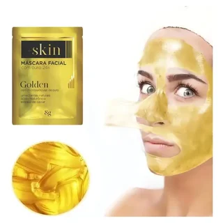 10 Saches Mascaras Faciais Golden +skin Ouro 24k Hialuronico Tipo de pele Todas