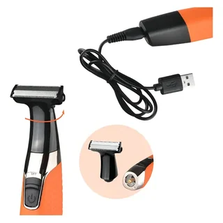 Barbeador Elétrico Prova D'água Kemei Laranja