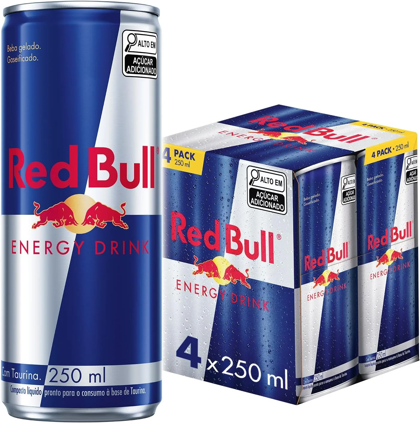 2X Red Bull Energético, pack com 4 latas