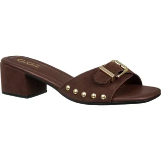 Tamanco Feminino Mule Fivela Tachas Salto Bloco Baixo Retrô