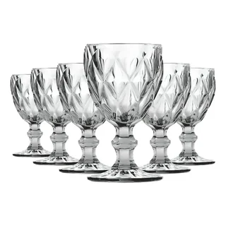 Jogo De Taças Bela Flor Vidro Diamond 330ml C/6