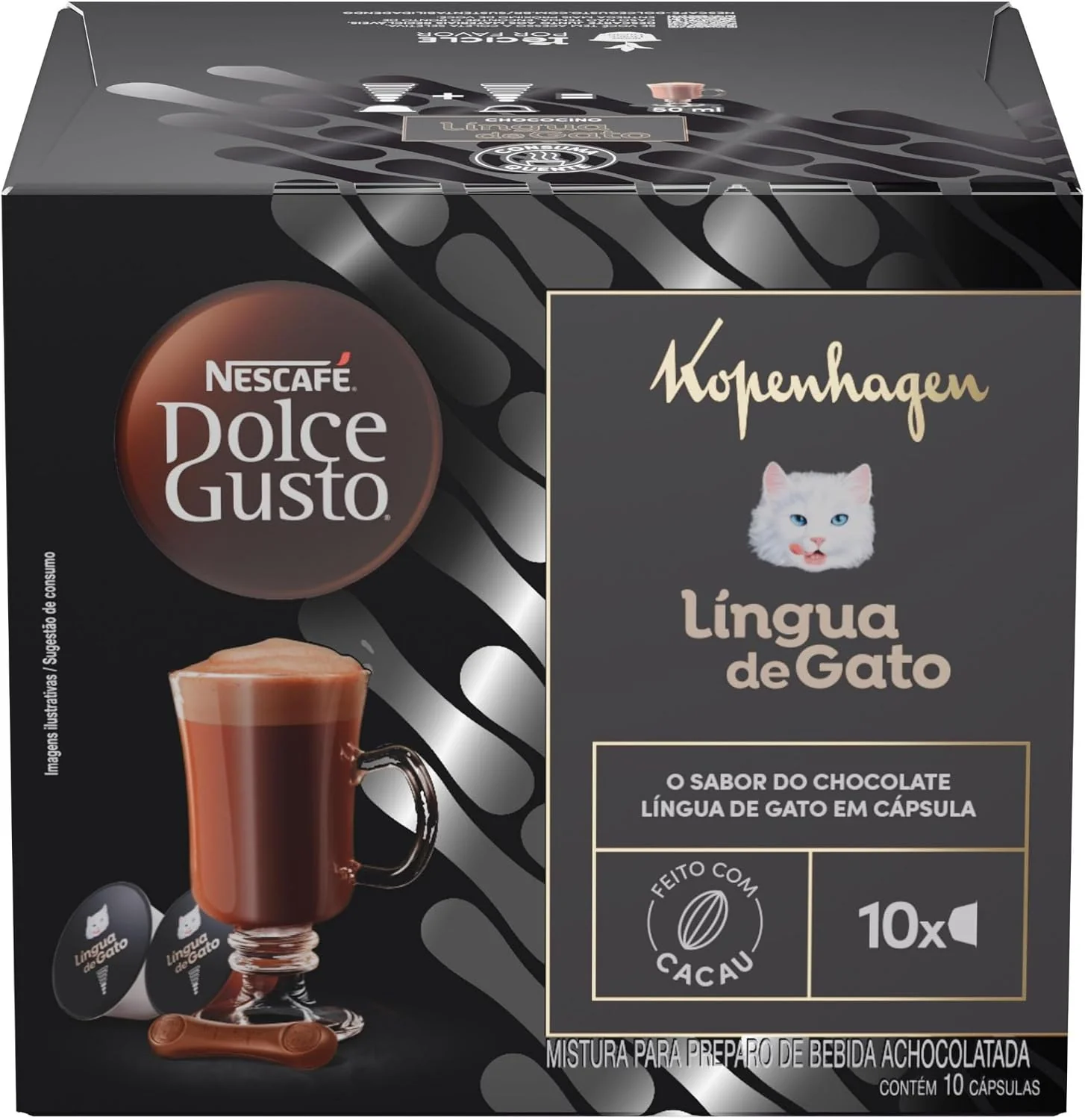 Cápsula Nescafé Dolce Gusto Kopenhagen Língua de Gato 10 cápsulas