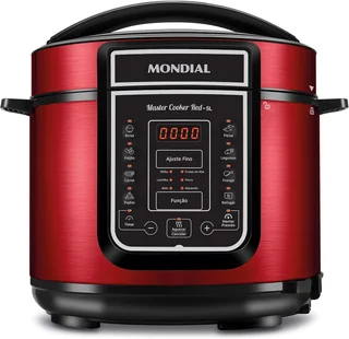 Panela de Pressão Elétrica Digital 5L, Mondial, 900W PE-39 Vermelho 220V