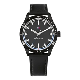 Relógio Tommy Hilfiger Toc Masculino Em Couro Preto 1791819