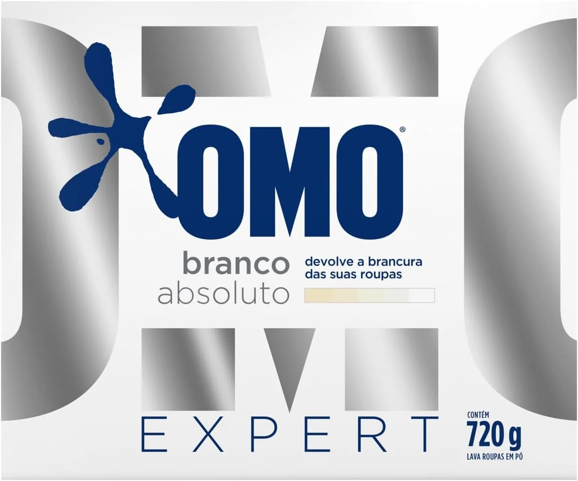 Lava-Roupas em Pó Omo Expert, Roupas Brancas, 720g