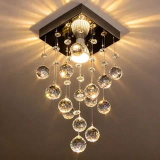 Lustre Cristal Acrílico Quarto Apartamento Vai Montado
