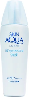 SKIN AQUA® Super Moisture Milk 40g - Protetor Solar Facial sem cor FPS50 com Ácido Hialurônico e Textura Leve
