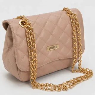 Bolsa Feminina Pequena Média Ombro Corrente Transversal Tiracolo Casual Couro PU Alça Lateral De Lado Fashion