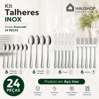 Faqueiro Inox 24 Peças Essenciale Haushop