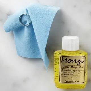 Limpa Folheado Monzi 35 Ml + 1 Flanela Magica P/semijoia Bh