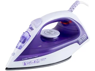 Ferro de Passar Roupa a Vapor e a Seco Black+Decker FX1050 Branco e Roxo