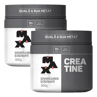 Kit 2x Creatina 300g Max Titanium Monohidratada em Pó Sem Sabor
