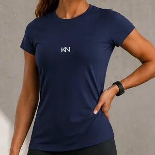 Camiseta Feminina Dry Fit Térmica Academia Fitness Koenig Azul-marinho Liso G