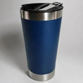 Copo Térmico 473ml Com Tampa E Abridor Cor Azul Liso